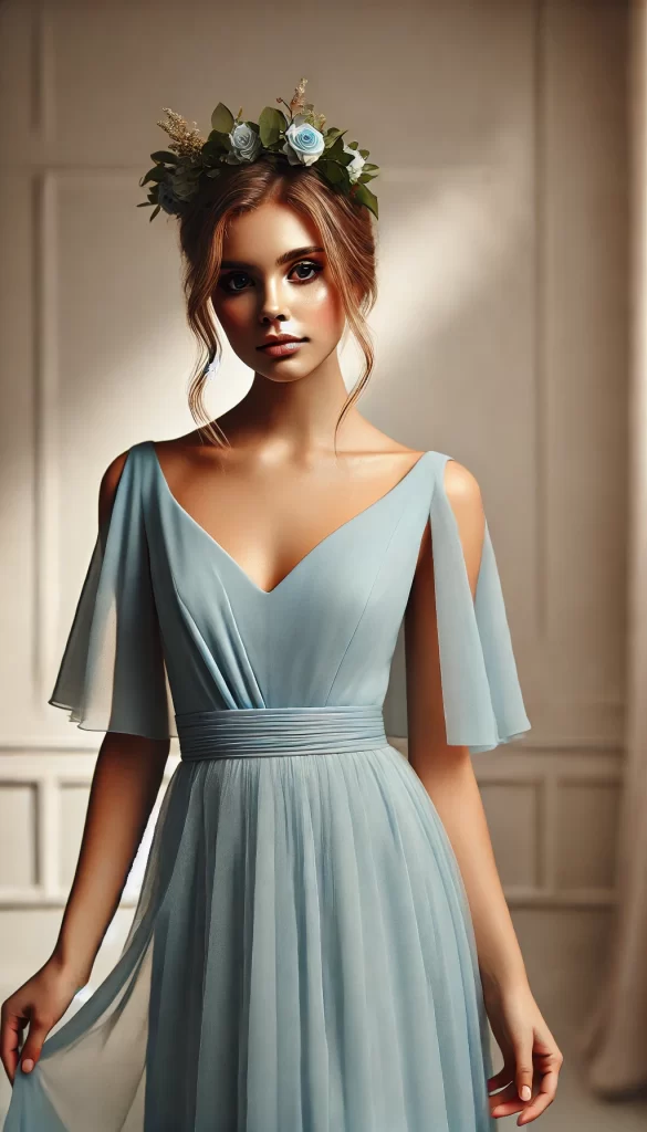 maquiagem para madrinha de casamento vestido azul serenity